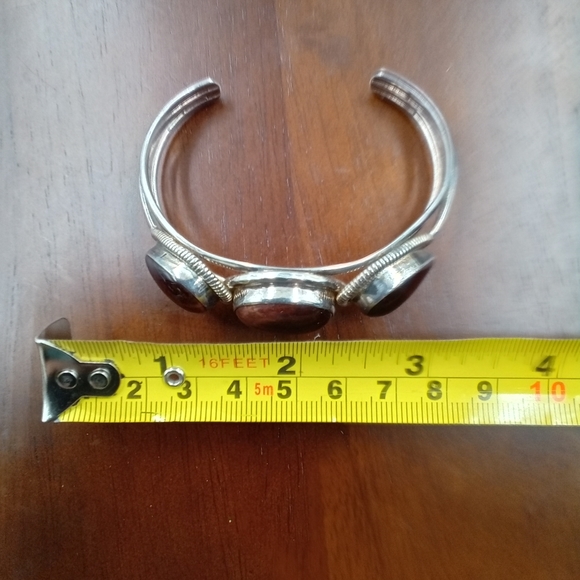 Sterling silver and tiger eye bracelet and ring set - Picture 5 of 6